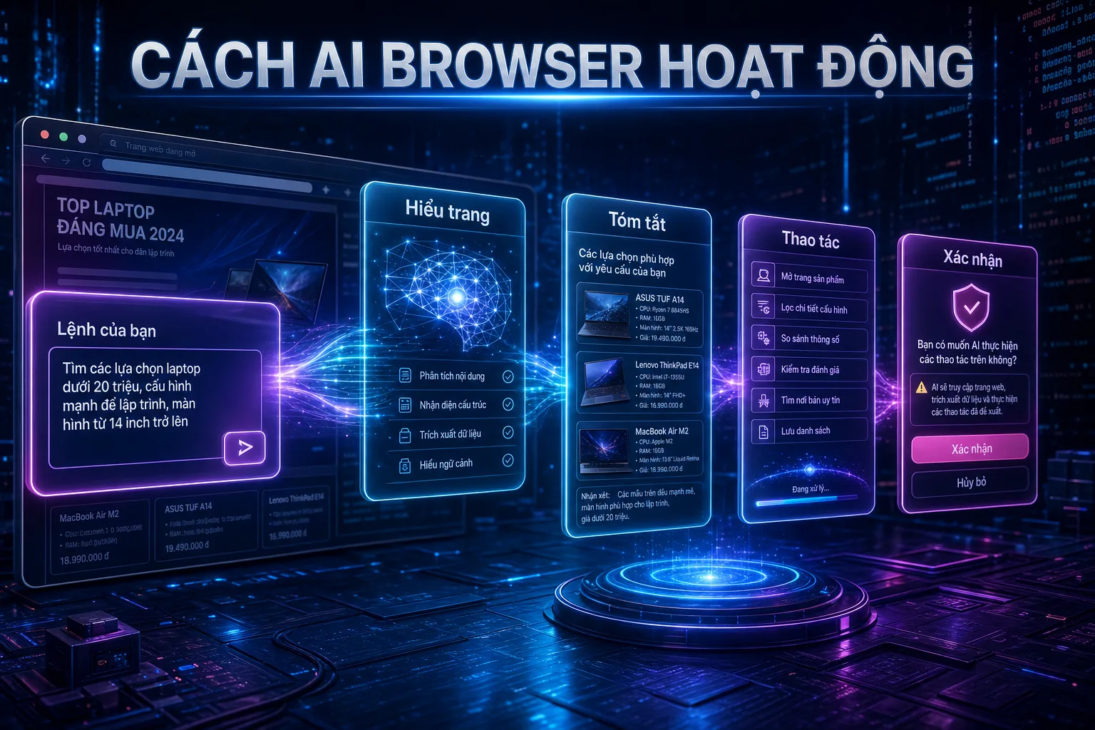 Cách AI browser hoạt động