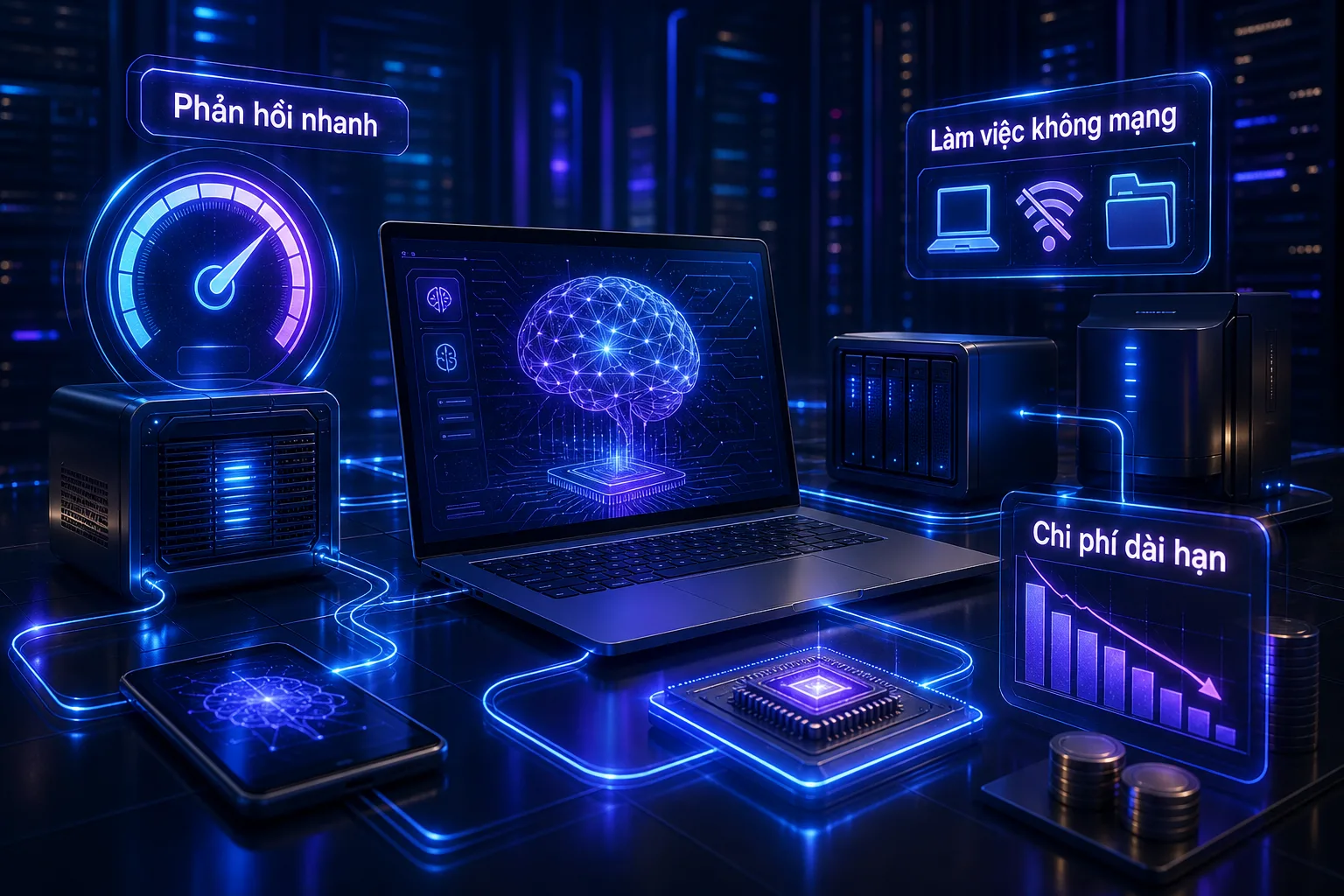 Độ trễ thấp, offline và chi phí dài hạn của local AI
