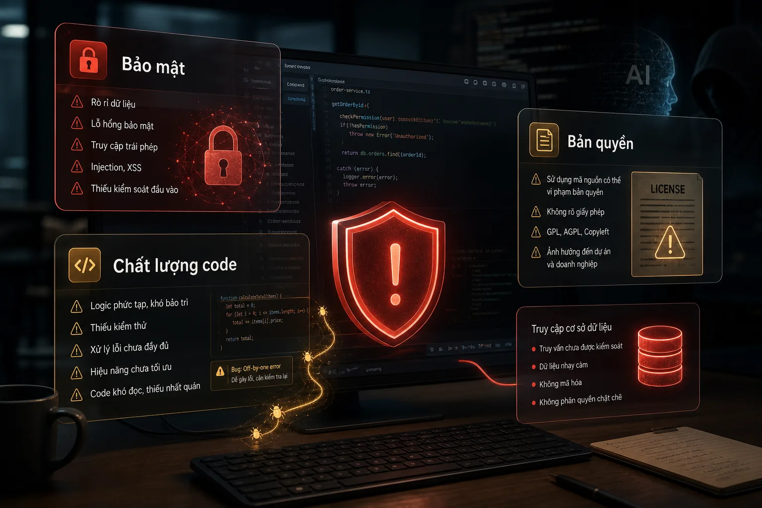 Rủi ro bảo mật và chất lượng code khi dùng GitHub Copilot