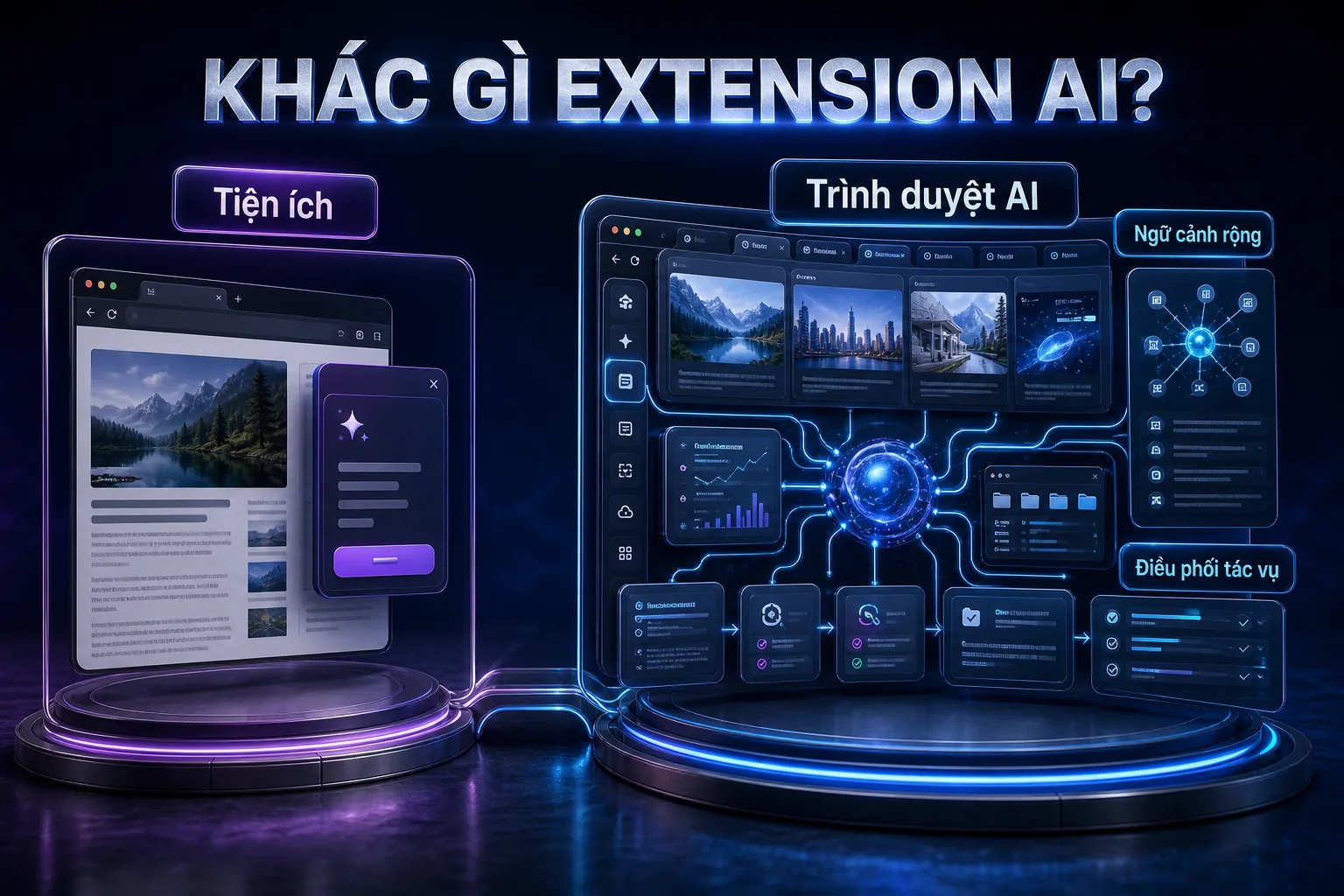 AI browser khác tiện ích AI như thế nào