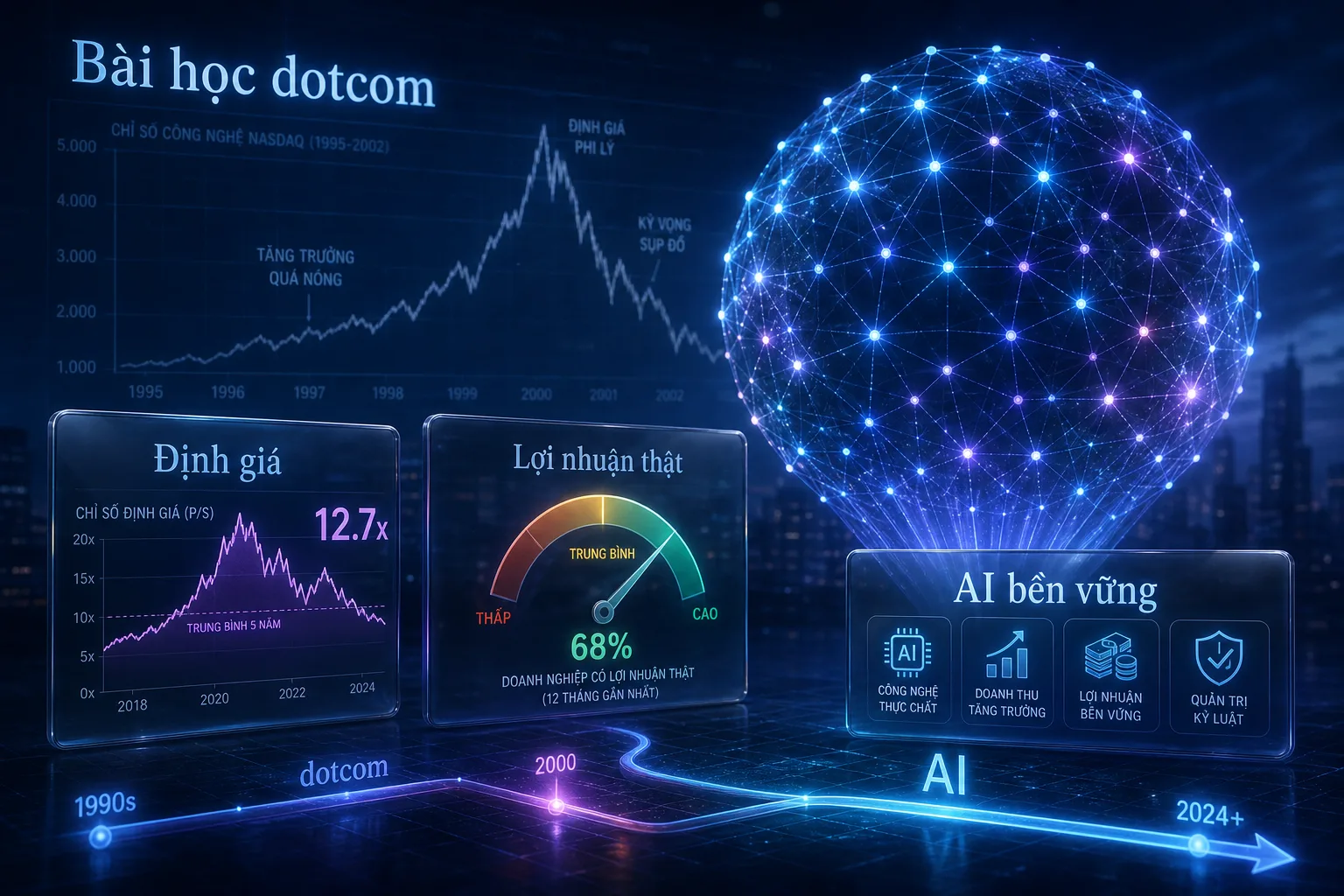 Bài học dotcom cho thị trường AI và lợi nhuận thật