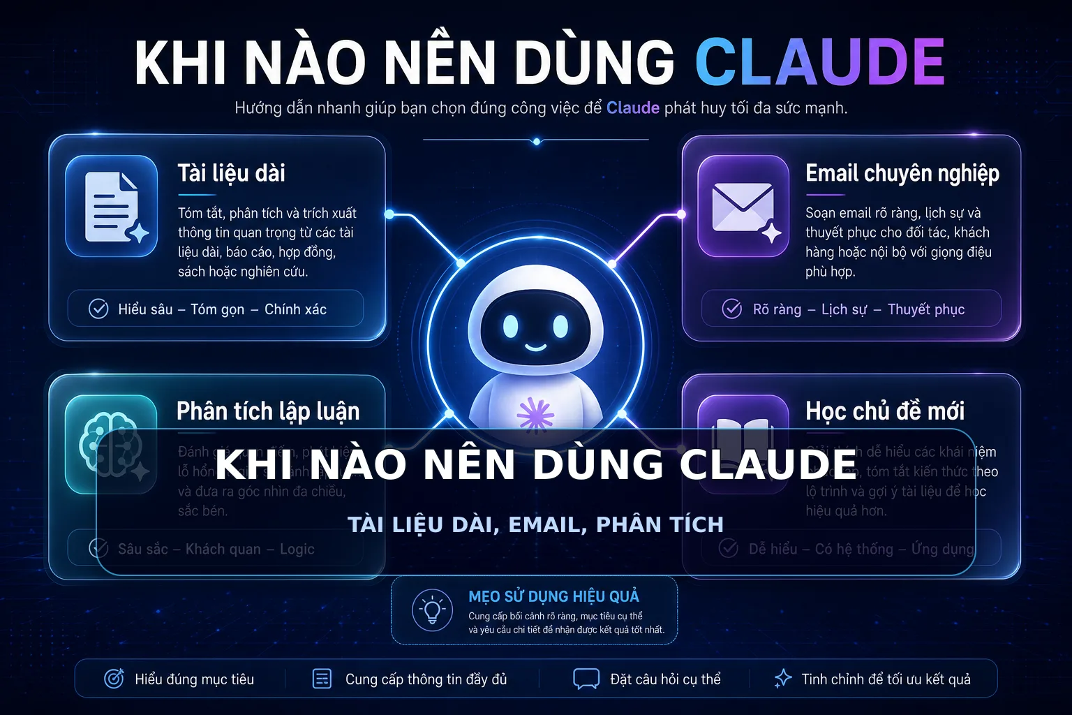KHI NÀO NÊN DÙNG CLAUDE - TÀI LIỆU DÀI, EMAIL, PHÂN TÍCH