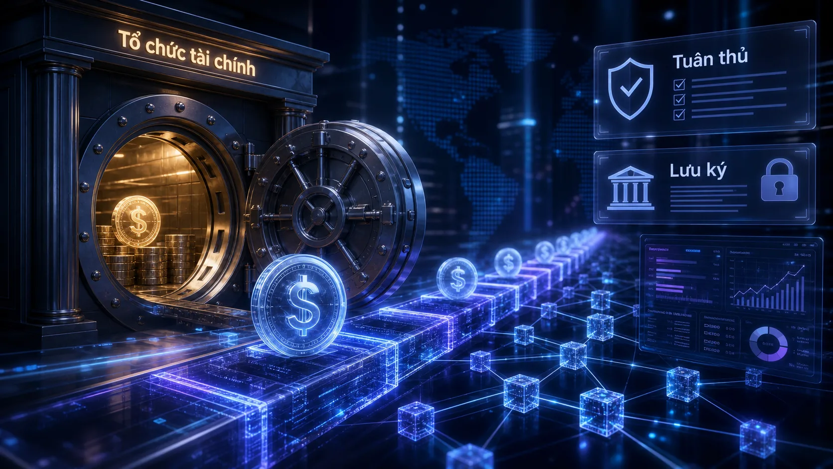 Tổ chức tài chính tham gia stablecoin với lớp tuân thủ và lưu ký
