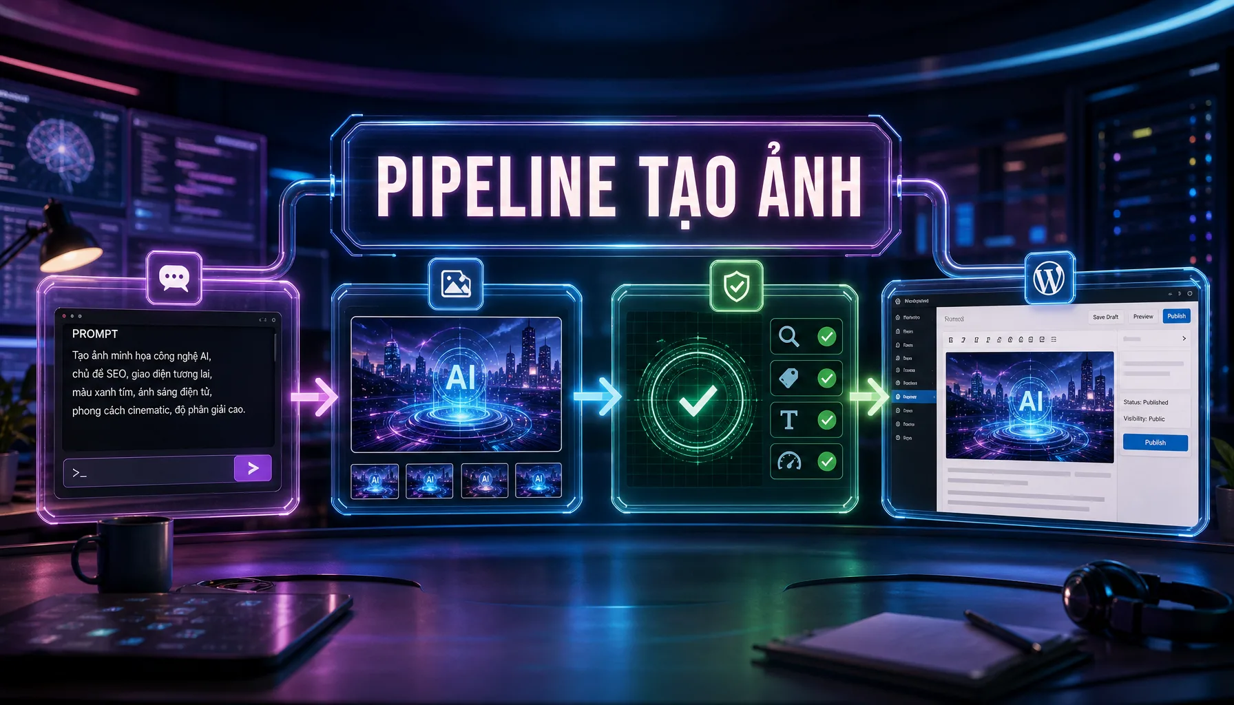 Cách viết prompt tạo ảnh AI dùng được cho bài SEO - PIPELINE TẠO ẢNH