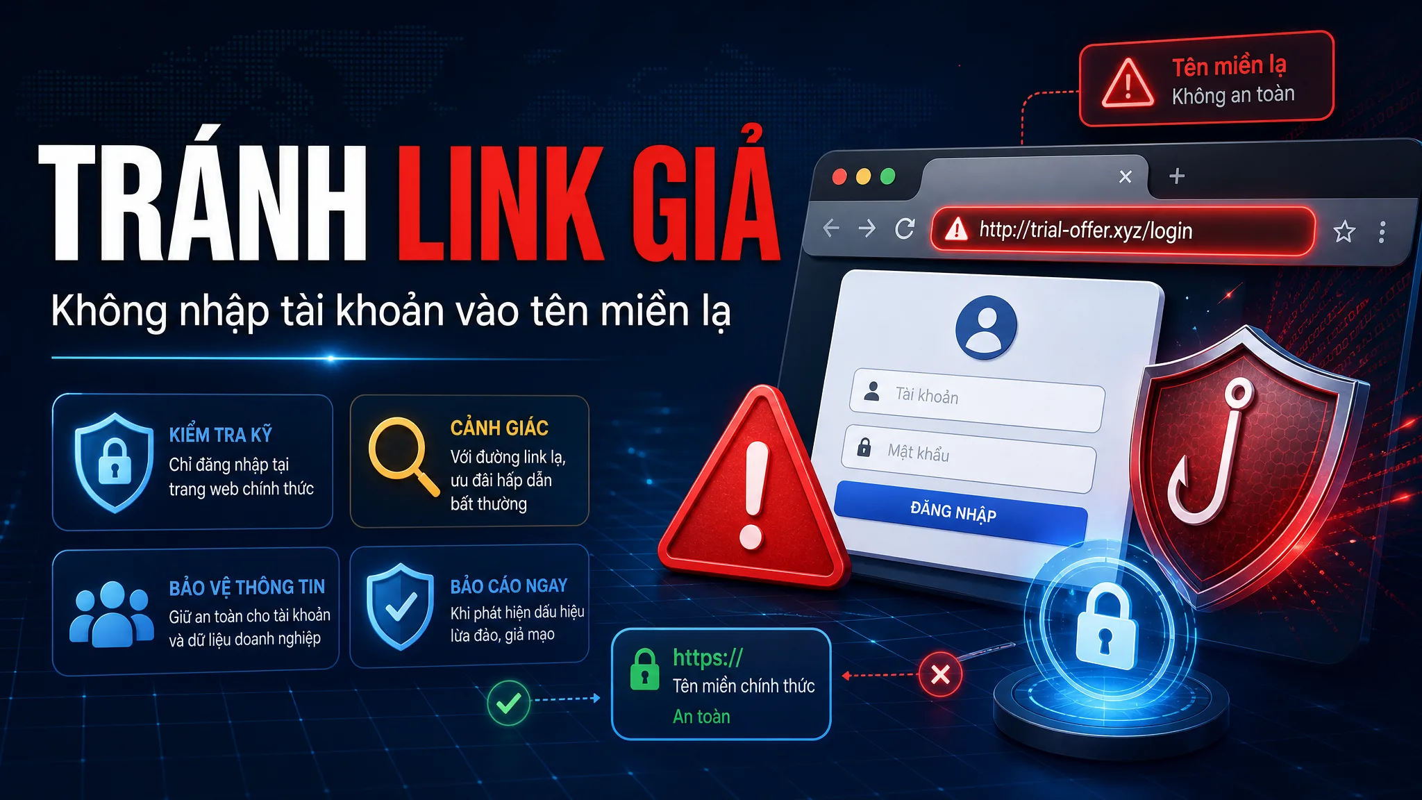 Ảnh cảnh báo tránh link giả mạo trial ChatGPT Plus và không nhập thông tin vào tên miền lạ.
