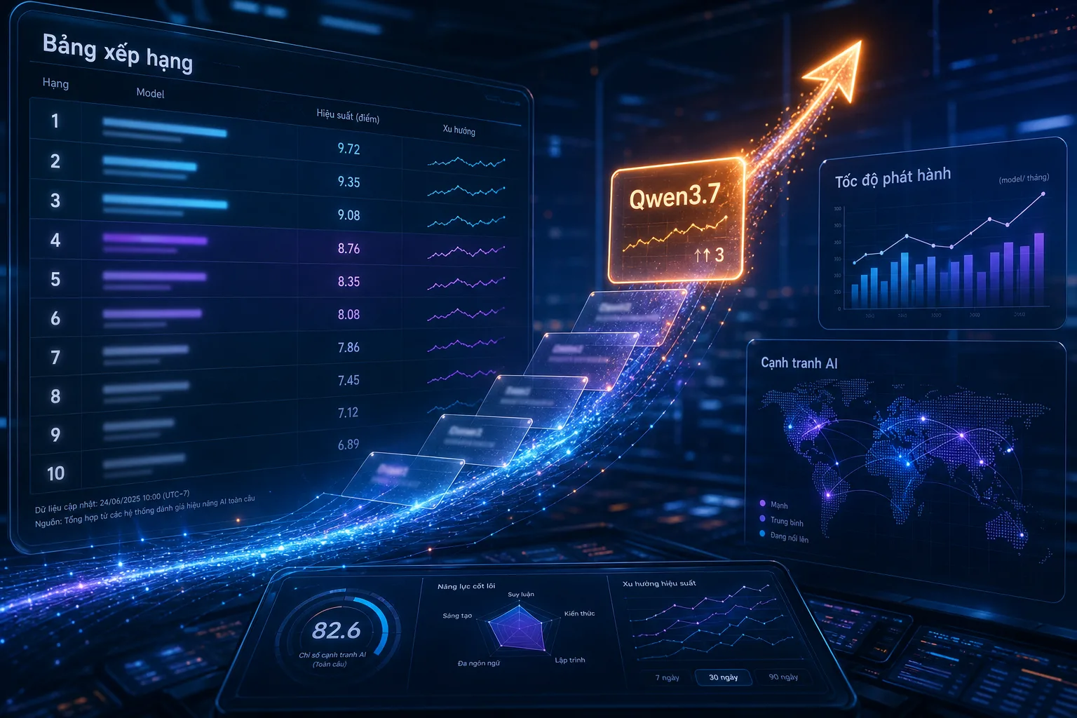 Qwen3.7 Preview nổi bật trong bảng xếp hạng và cuộc đua mô hình AI