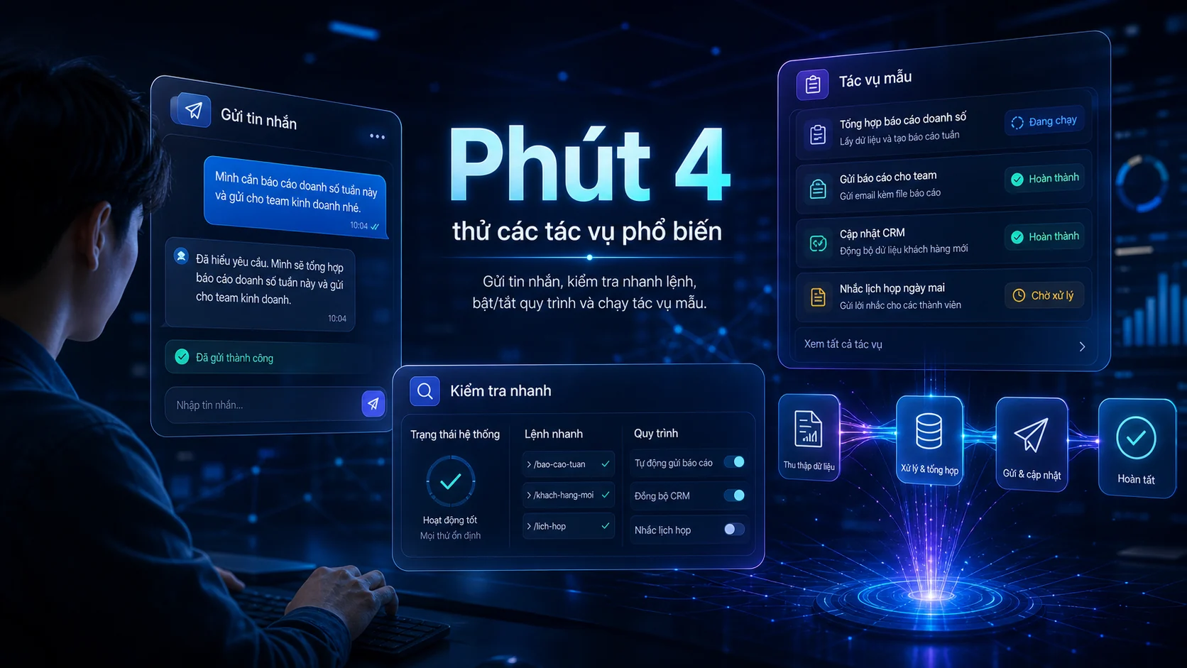 Phút 4 trong bài 10 phút đầu tiên với OpenClaw: gửi tin nhắn và cấu hình cơ bản