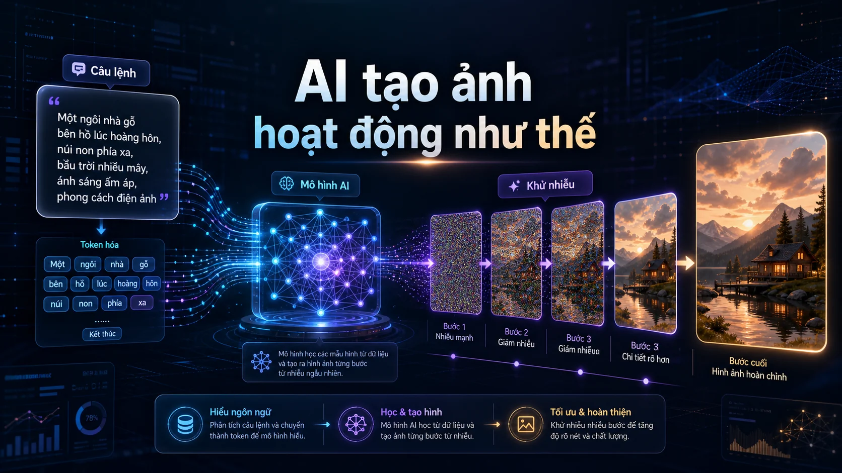 AI tạo ảnh hoạt động như thế trong bài AI image generator là gì? Cách tạo ảnh bằng AI cho người mới