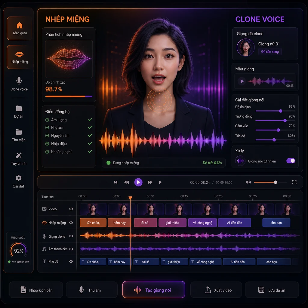 AiDancing nhép miệng và clone voice bằng AI