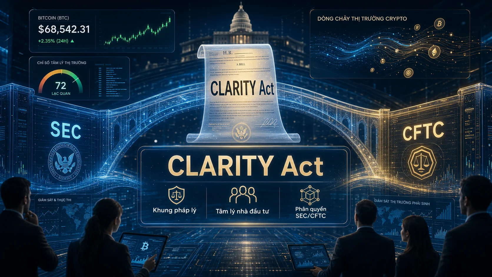 CLARITY Act trong bài Bitcoin giữ mốc 81.000 USD: ETF và CLARITY Act đang nói gì với nhà đầu tư?