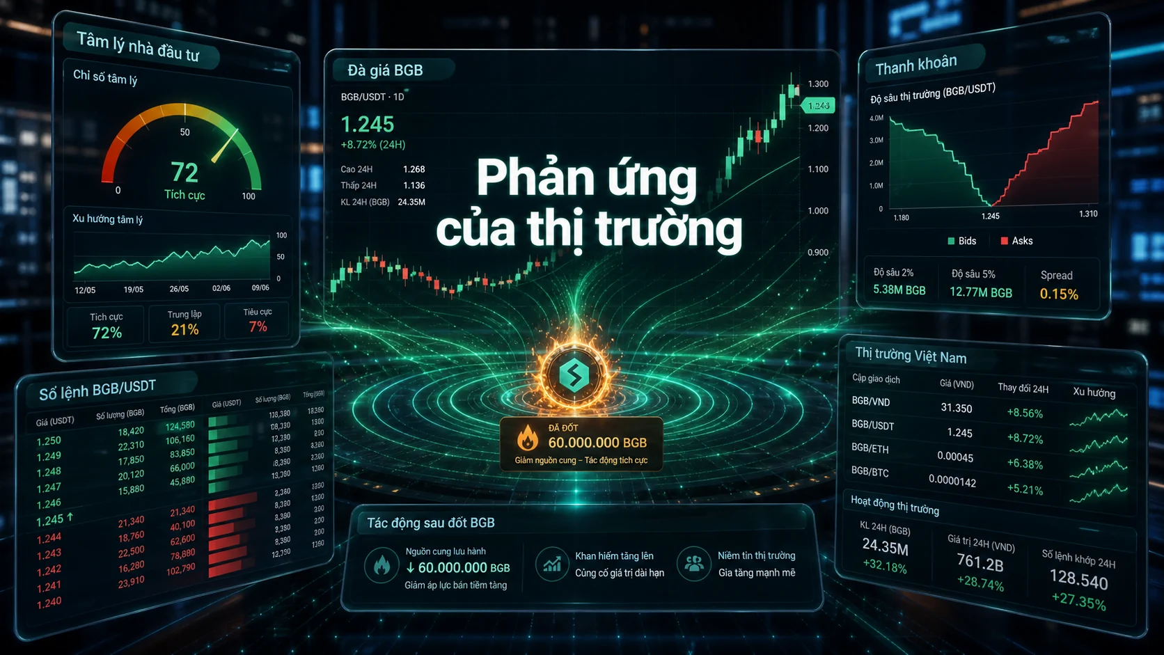 Phản ứng của thị trường trong bài Bitget burn 60 triệu BGB – Tín hiệu tích cực cho thị trường