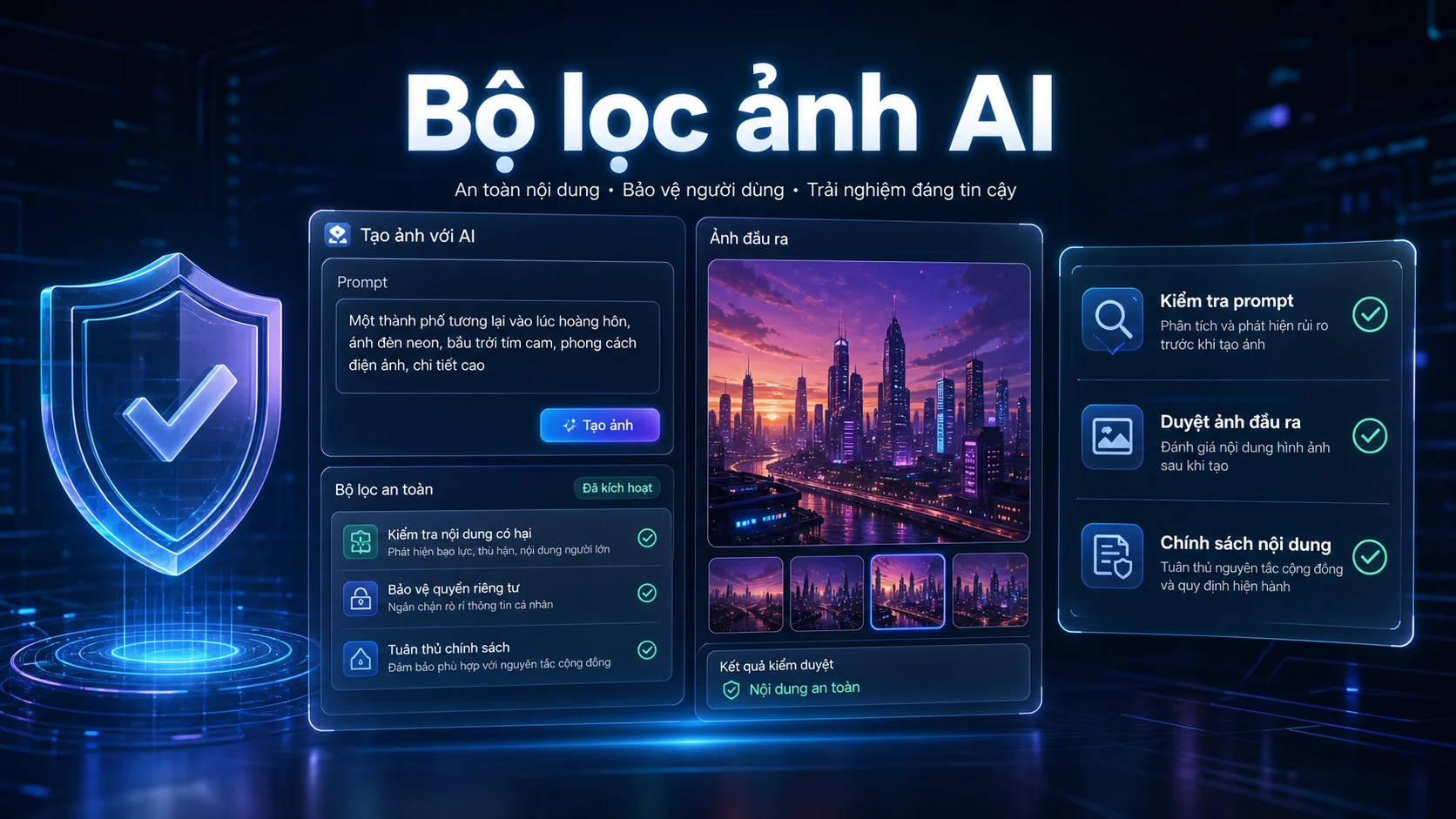 Bộ lọc ảnh AI kiểm tra prompt, hình ảnh đầu ra và chính sách nội dung