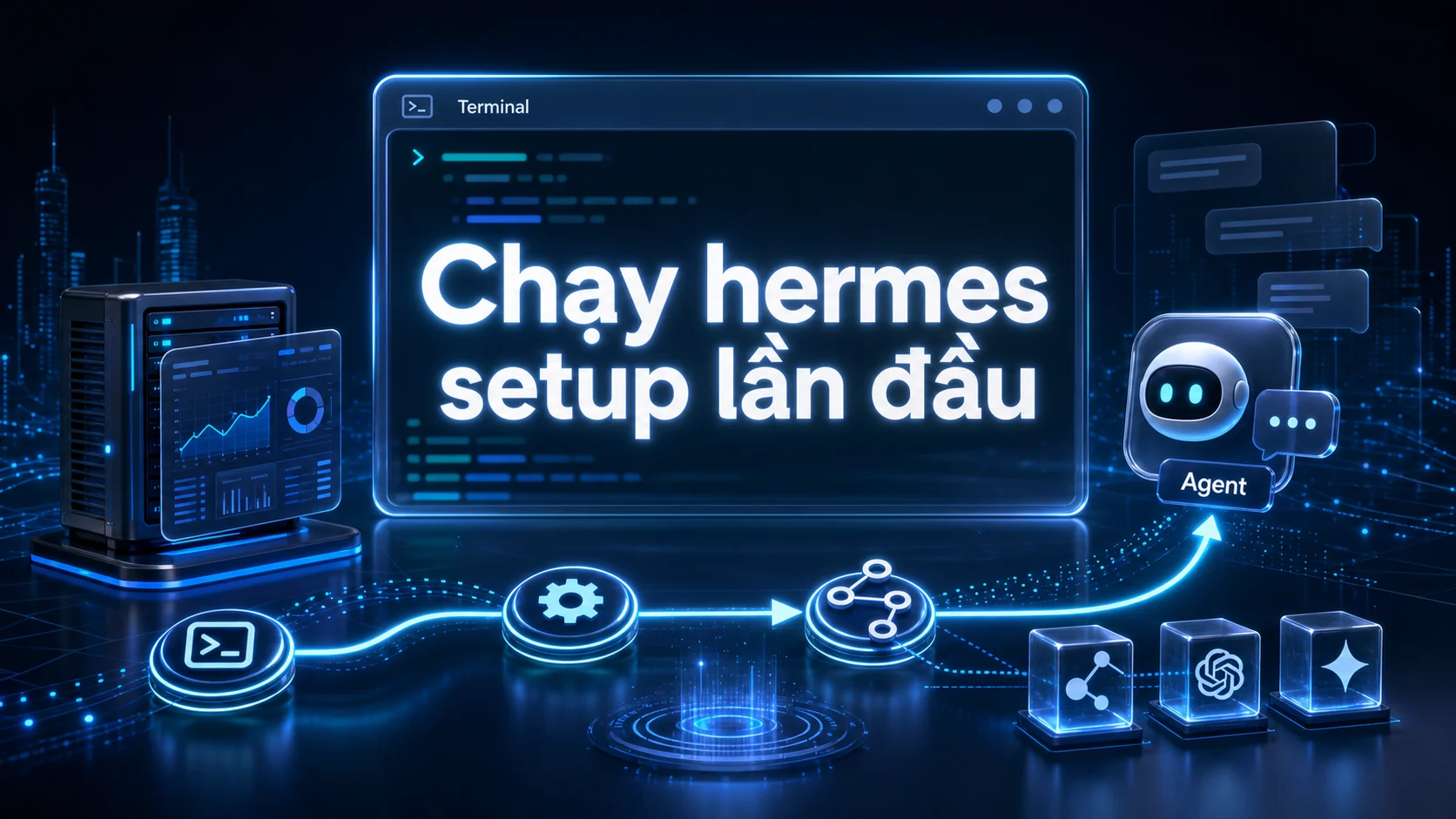 Chạy hermes setup lần đầu trong bài Cách cài đặt Hermes Agent trên Linux, macOS và WSL
