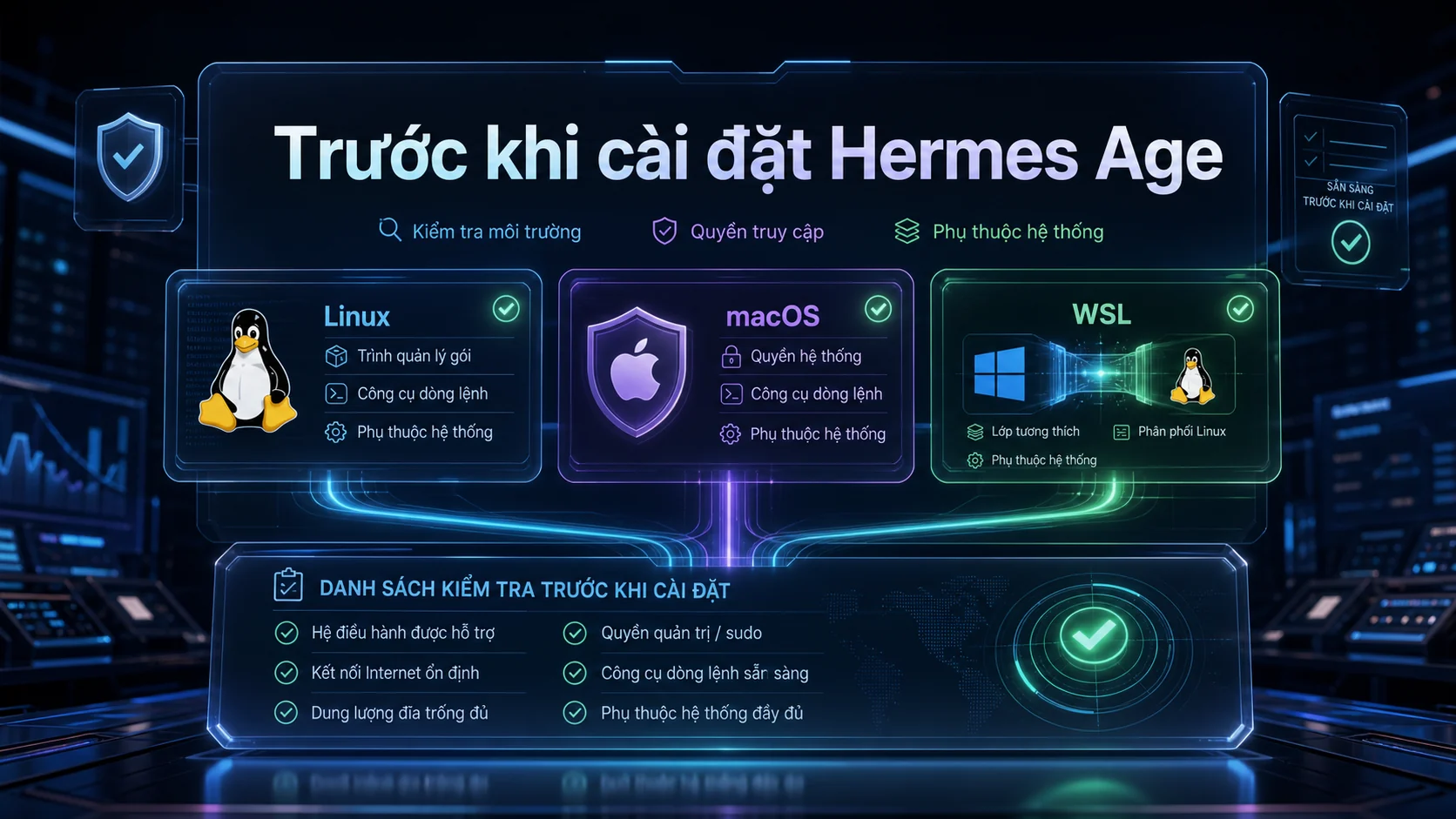 Trước khi cài đặt Hermes Age trong bài Cách cài đặt Hermes Agent trên Linux, macOS và WSL