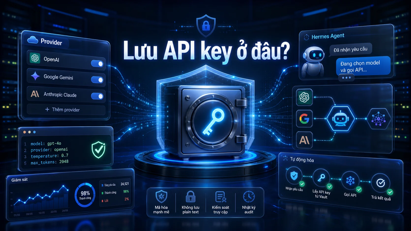 Lưu API key ở đâu? trong bài Cấu hình model và provider cho Hermes Agent