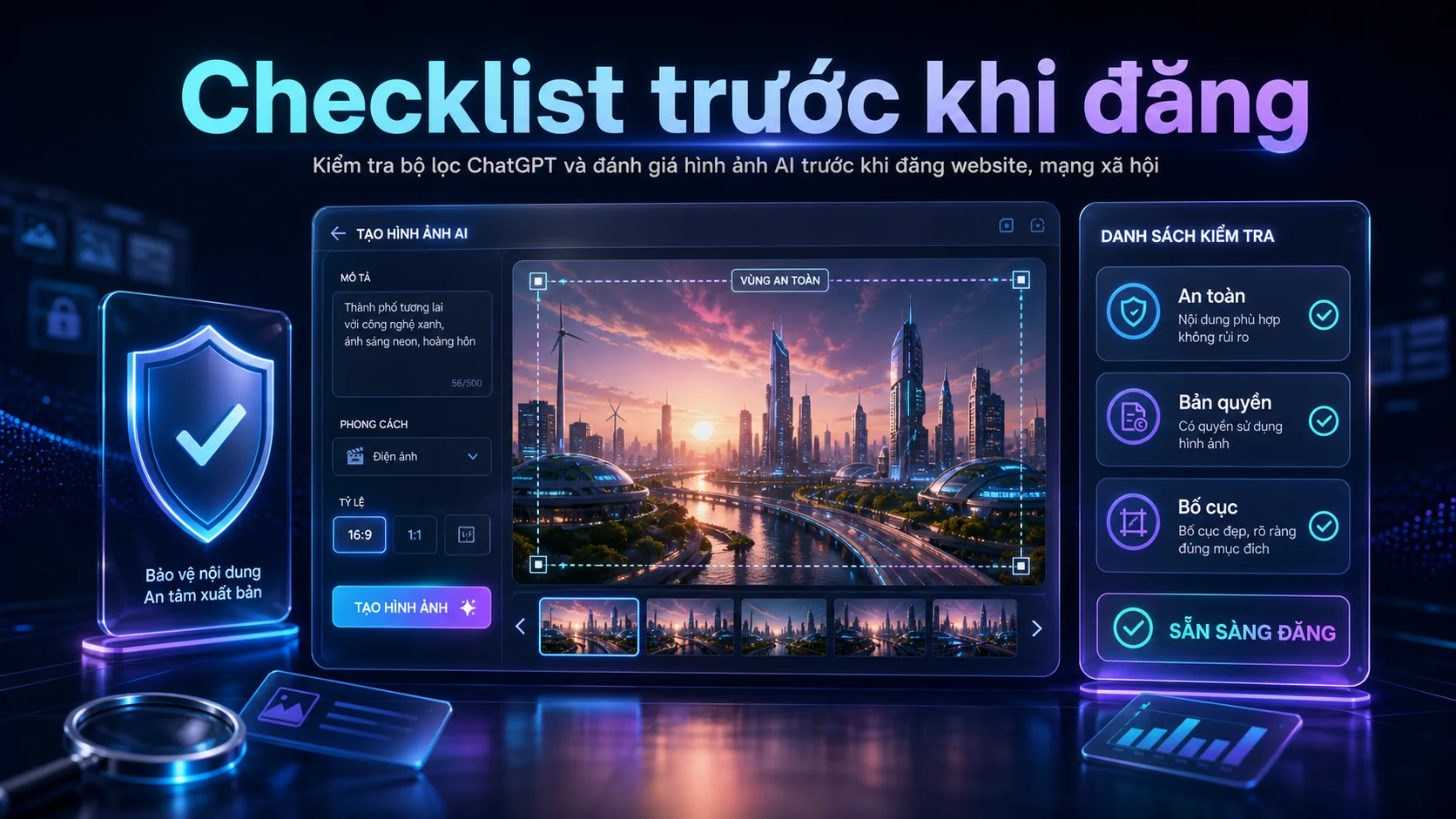 Checklist kiểm tra ảnh AI trước khi đưa lên website hoặc mạng xã hội