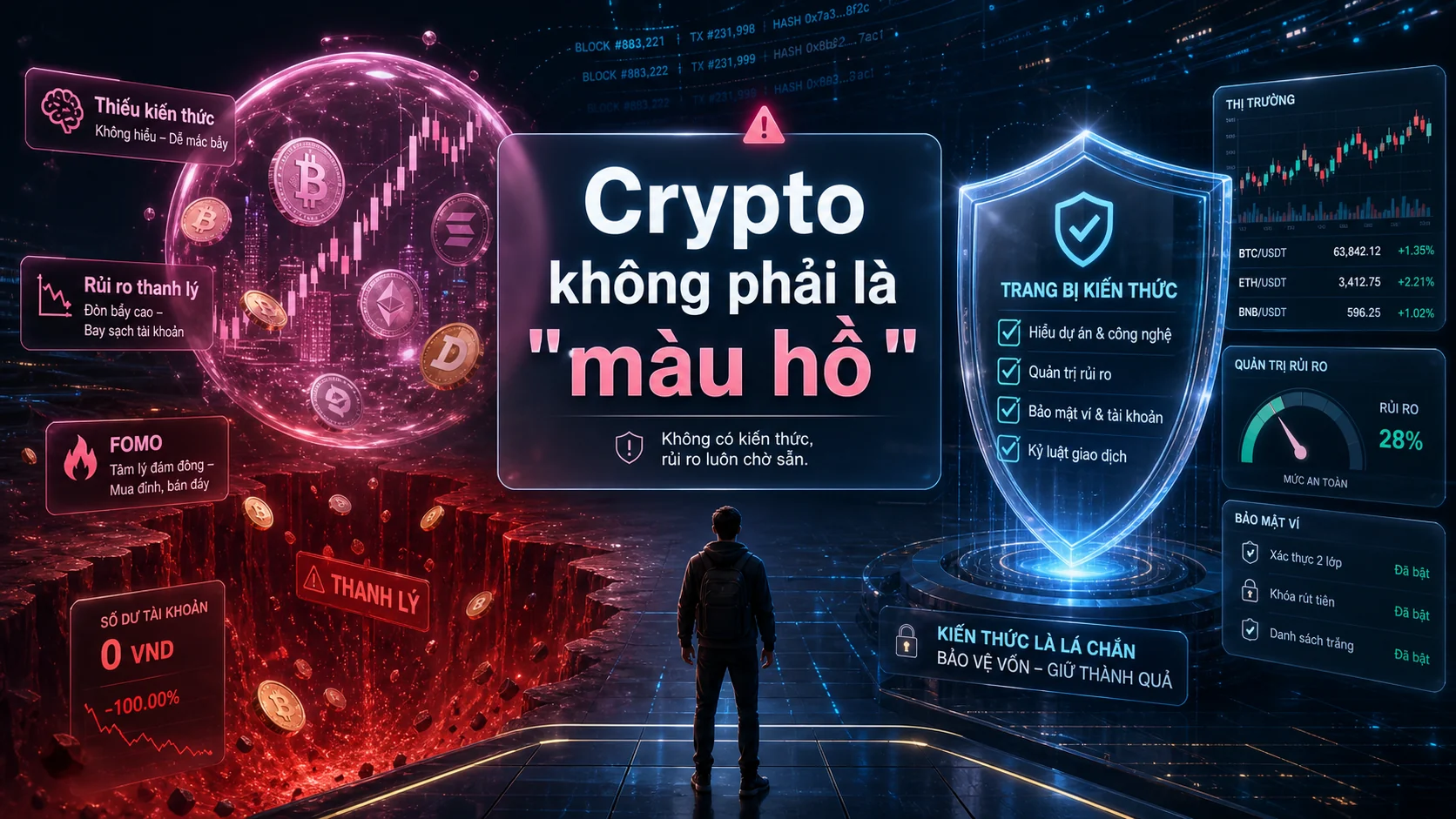 Crypto không phải là "màu hồ trong bài Crypto 101: 5 Bí kíp vàng để không bị "bay màu" tài khoản cho người mới