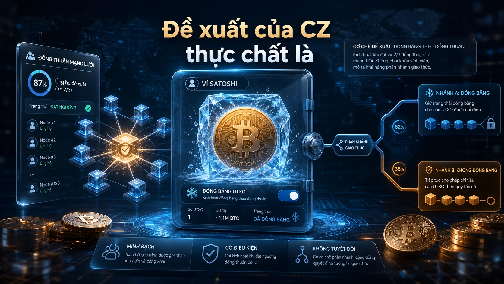 Đề xuất của CZ thực chất là trong bài CZ đề xuất đóng băng Bitcoin của Satoshi: Vì sao gây tranh cãi?