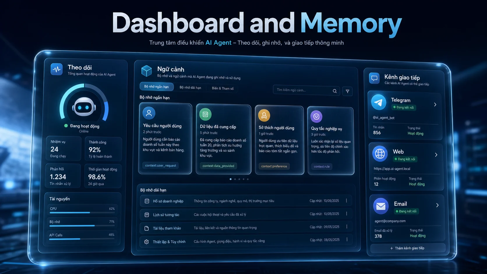 Dashboard và memory trong Hermes Agent 0.17 giúp theo dõi tác vụ, giữ ngữ cảnh và kết nối nhiều kênh giao tiếp