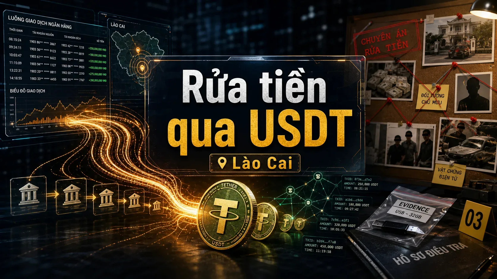 Rửa tiền qua USDT ở Lào Cai