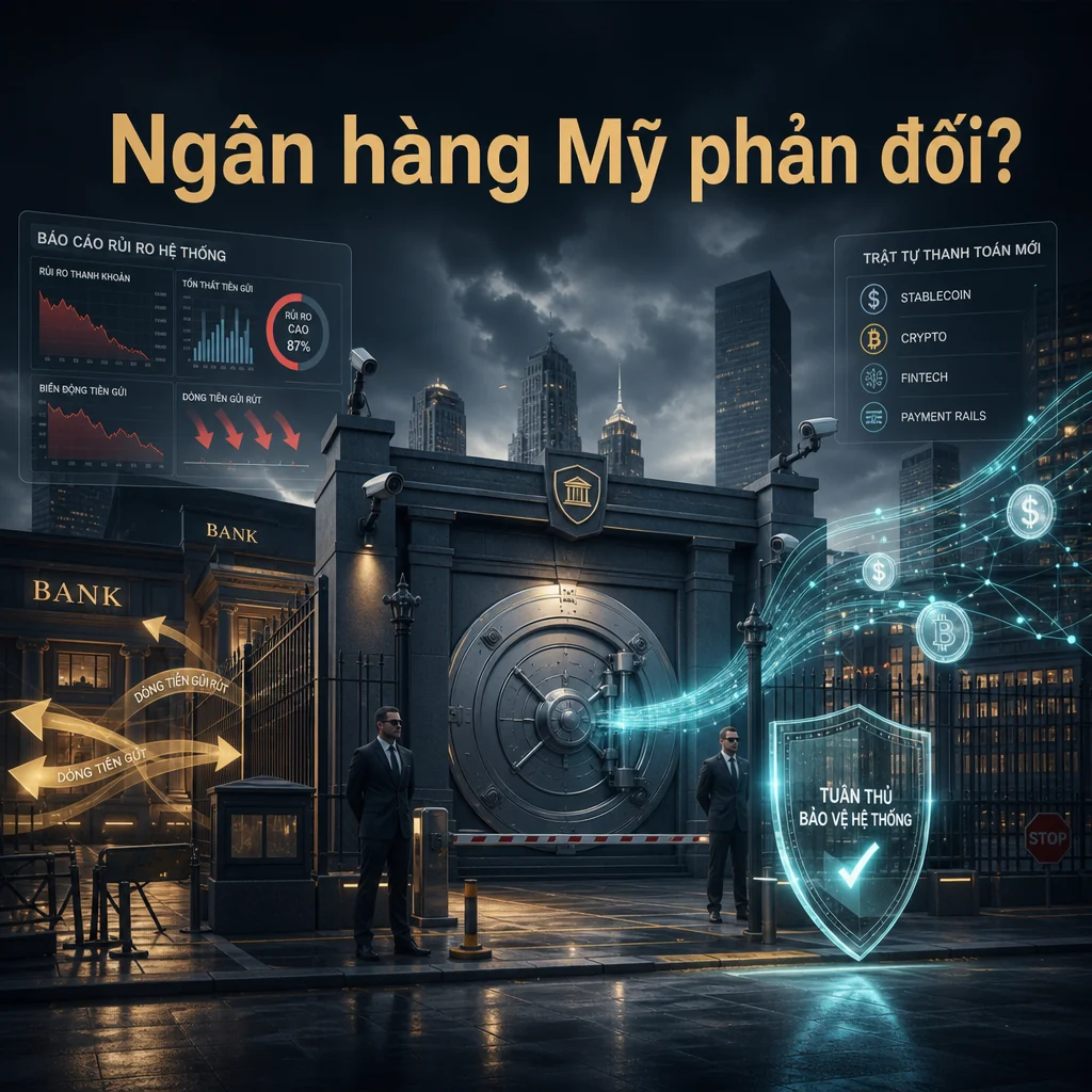 Giới ngân hàng Mỹ phản đối crypto tiếp cận hệ thống thanh toán Fed
