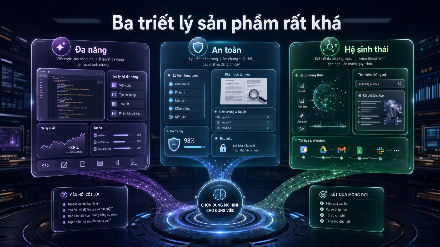 Ba triết lý sản phẩm rất khá trong bài GPT-5.6, Claude hay Gemini: chọn mô hình AI nào cho đúng việc?