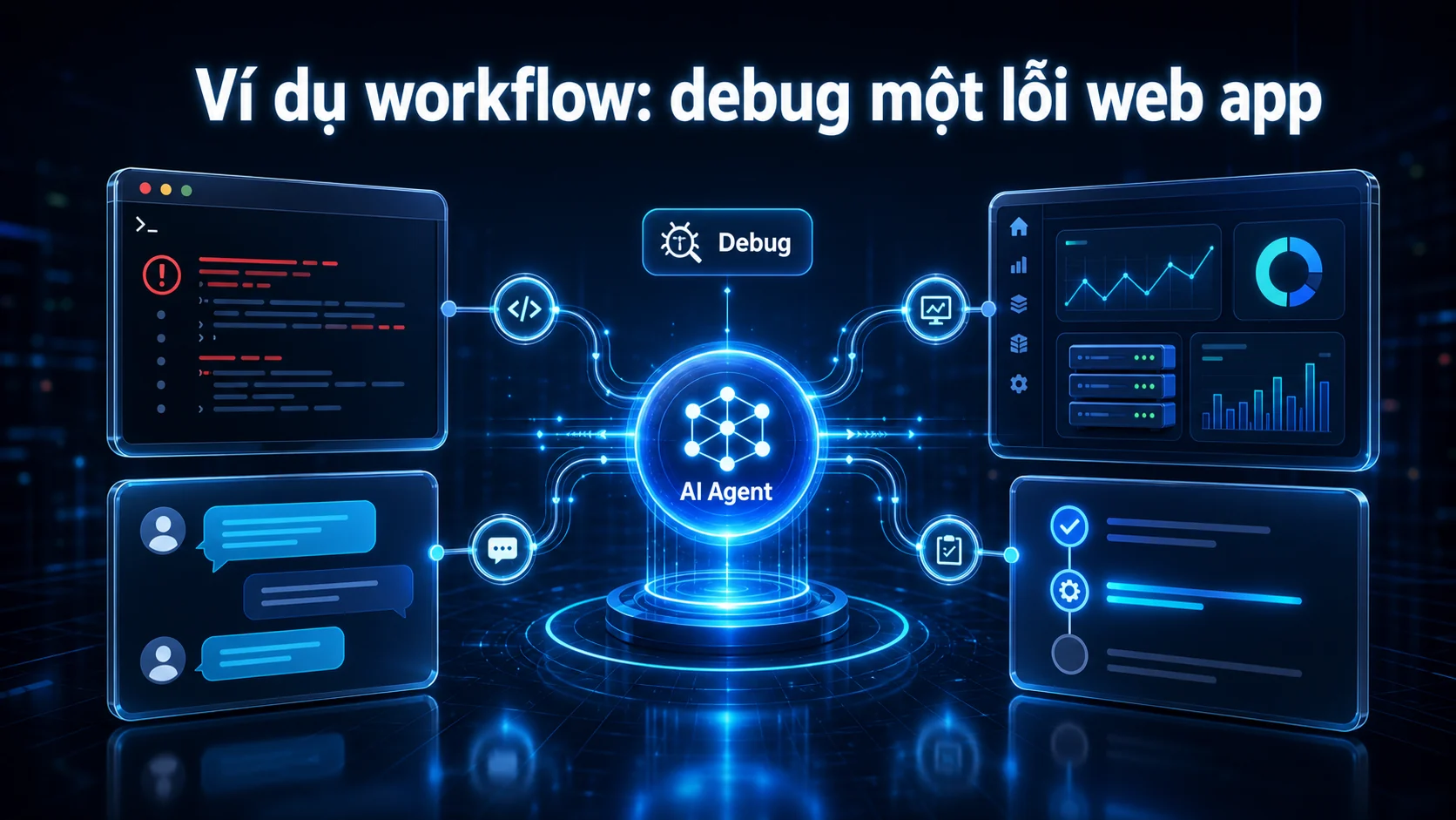 Ví dụ workflow: debug một lỗi web app trong bài Hermes Subagents và Delegation: chia việc cho AI Agent
