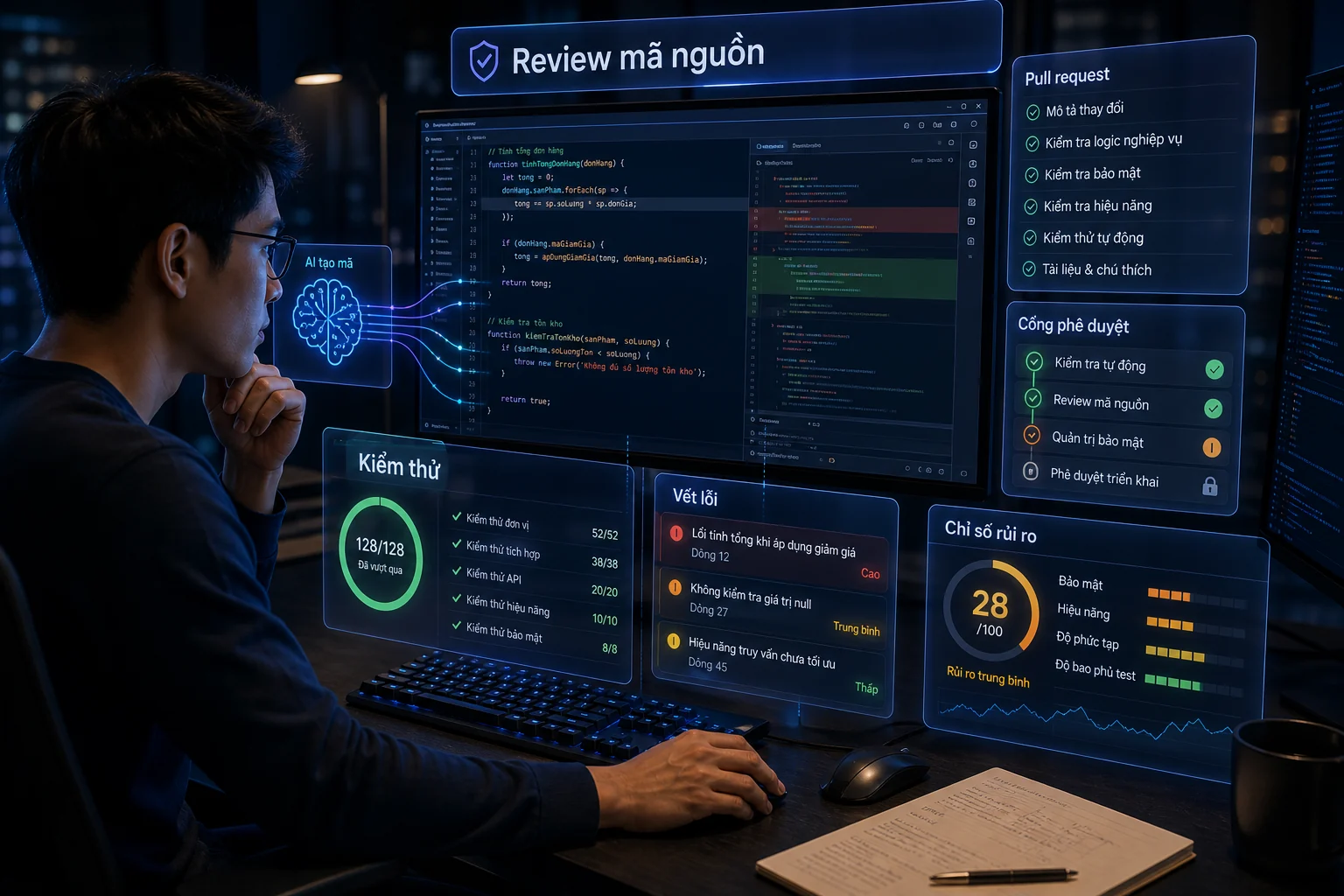 Kiểm thử và review mã nguồn trước khi dùng code do AI tạo