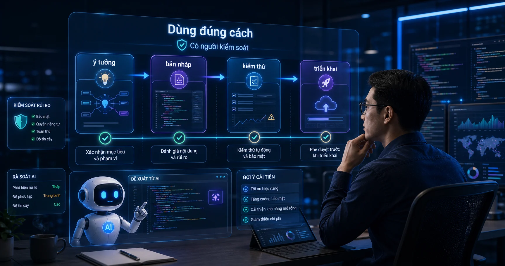 Quy trình dùng vibe coding đúng cách với người kiểm soát ở từng bước