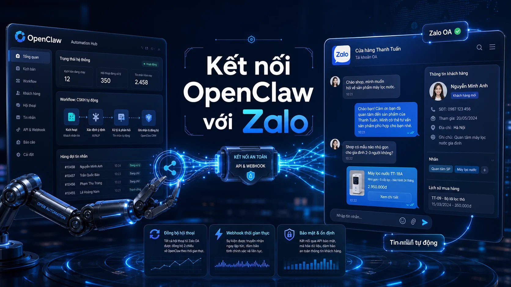 Kết nối OpenClaw với Zalo trong bài Kết nối OpenClaw với Telegram, Zalo, Discord và Web Chat