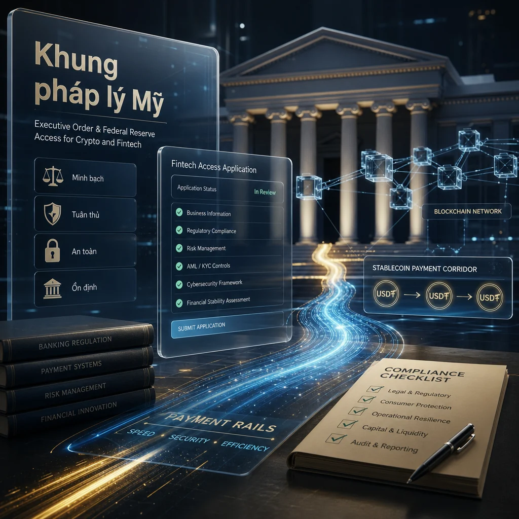 Khung pháp lý Mỹ cho fintech và crypto tiếp cận hệ thống thanh toán