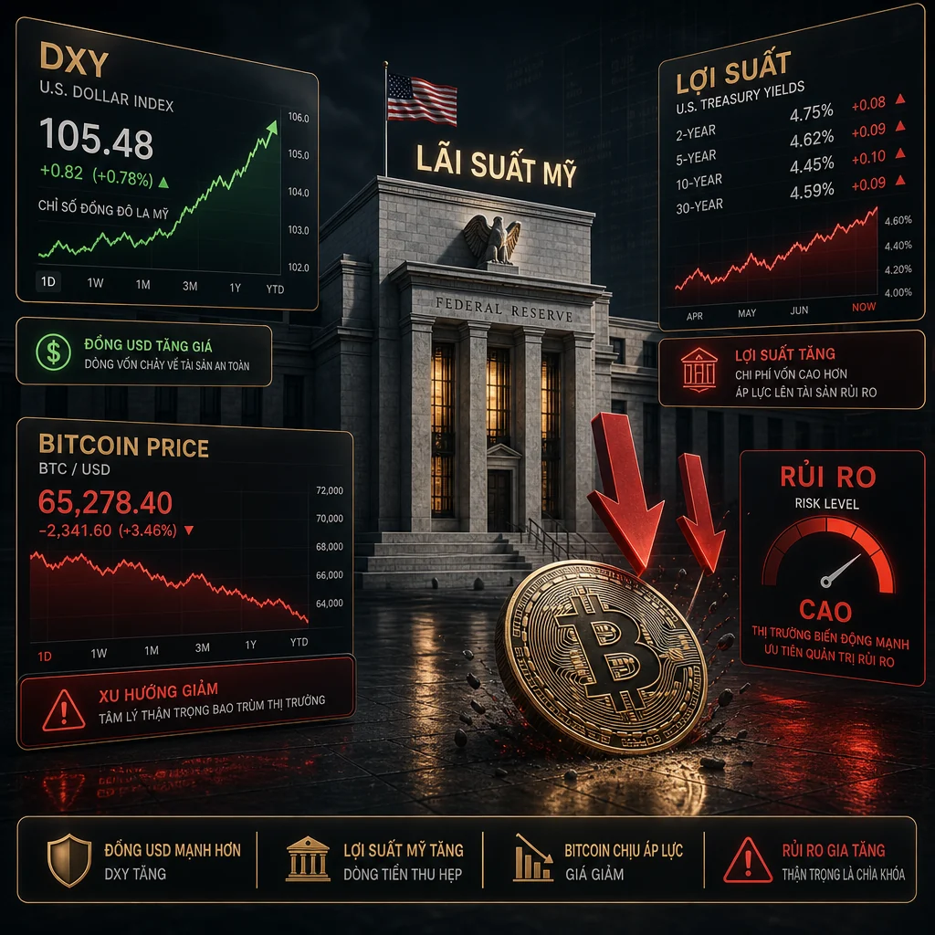 Lãi suất Mỹ và đồng USD gây áp lực lên Bitcoin