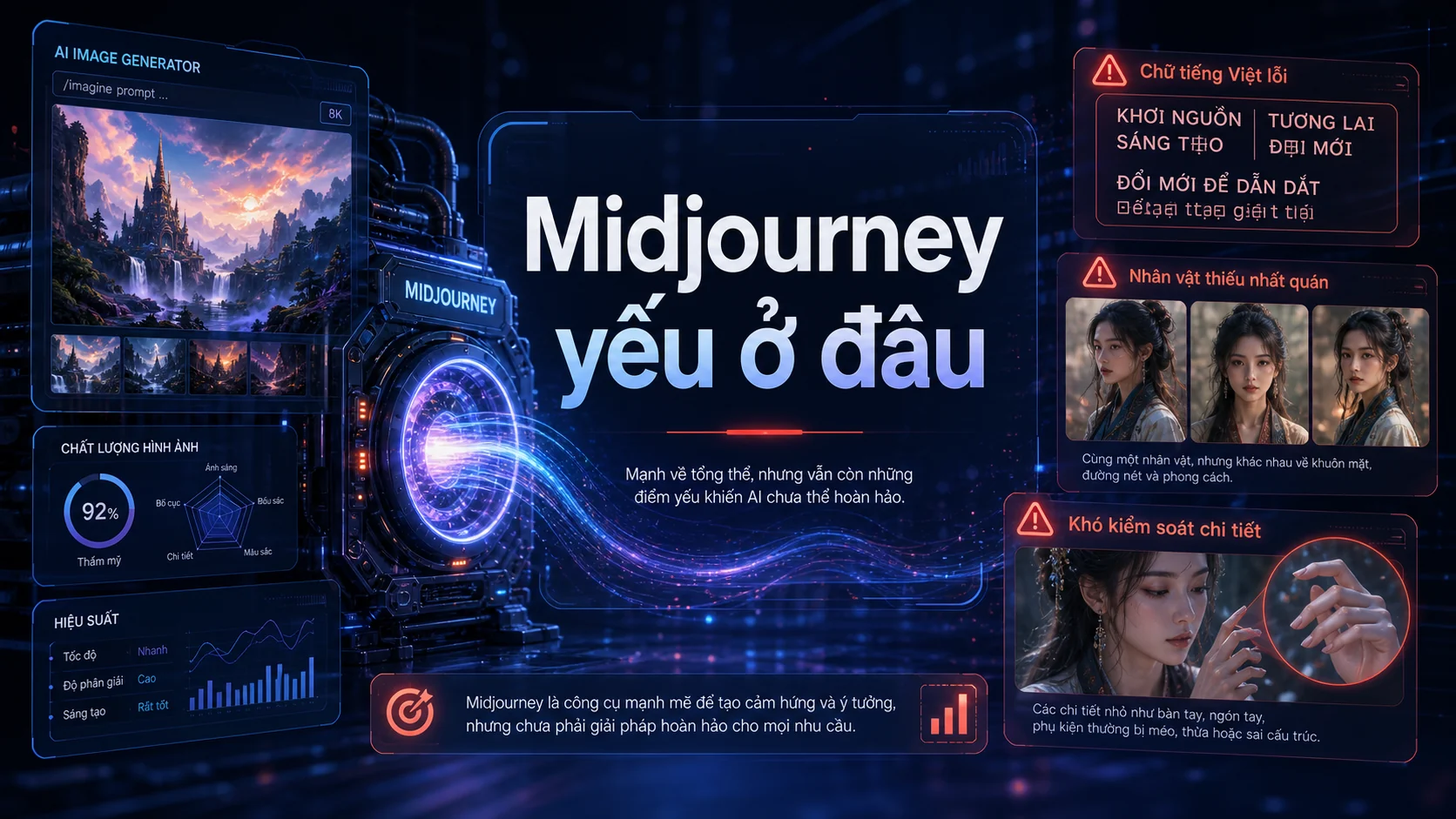 Midjourney yếu ở đâu trong bài Midjourney là gì? Có còn đáng dùng trong năm 2026 không