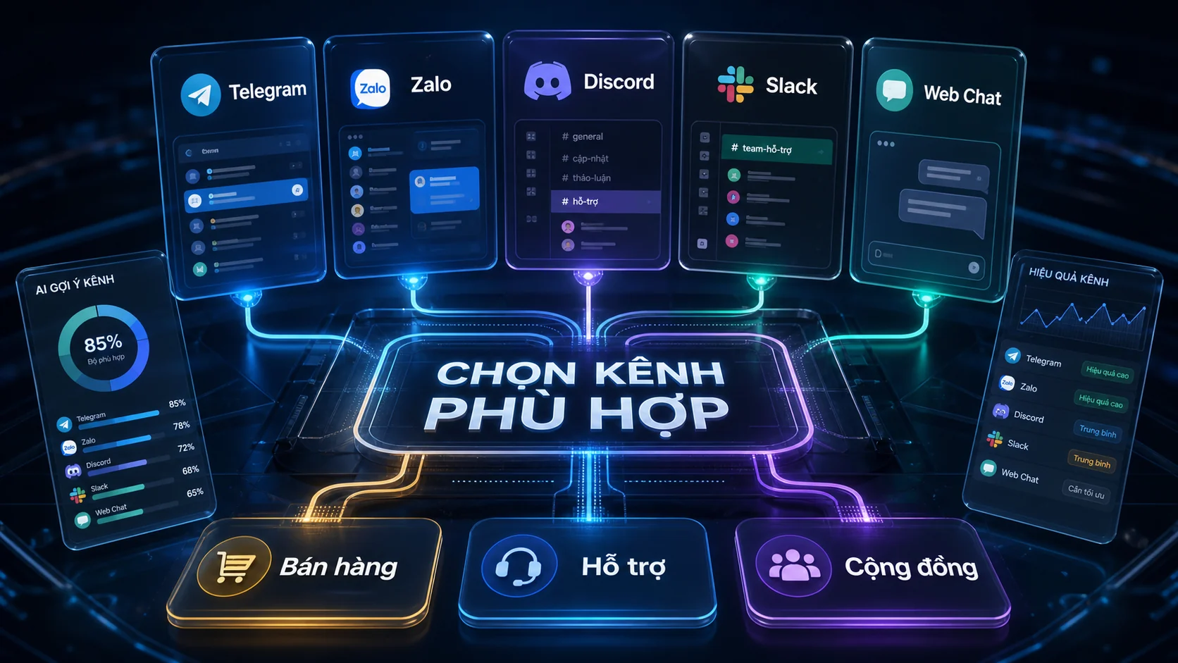 Kết nối OpenClaw với Telegram, Zalo, Discord và Web Chat