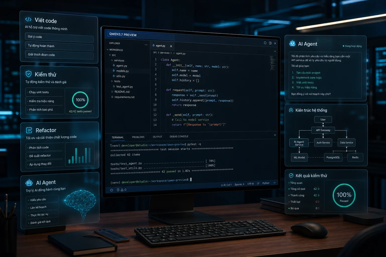 Qwen3.7 Preview hỗ trợ viết code, kiểm thử và workflow AI agent