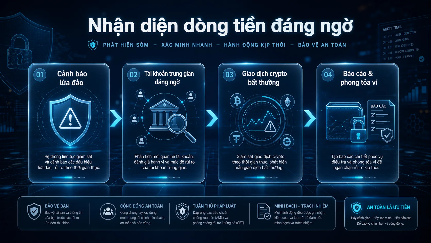 4 bước của dòng tiền rửa tiền qua USDT