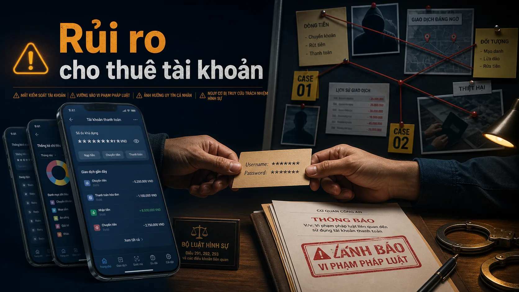 Rủi ro cho thuê tài khoản ngân hàng