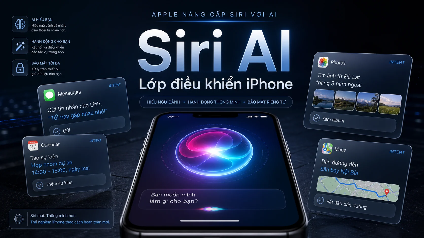 Siri được nâng cấp bằng AI: Apple muốn biến trợ lý ảo thành lớp điều khiển iPhone