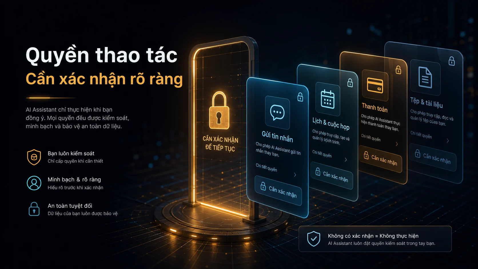 Quyền thao tác - Cần xác nhận rõ ràng trong bài Siri AI
