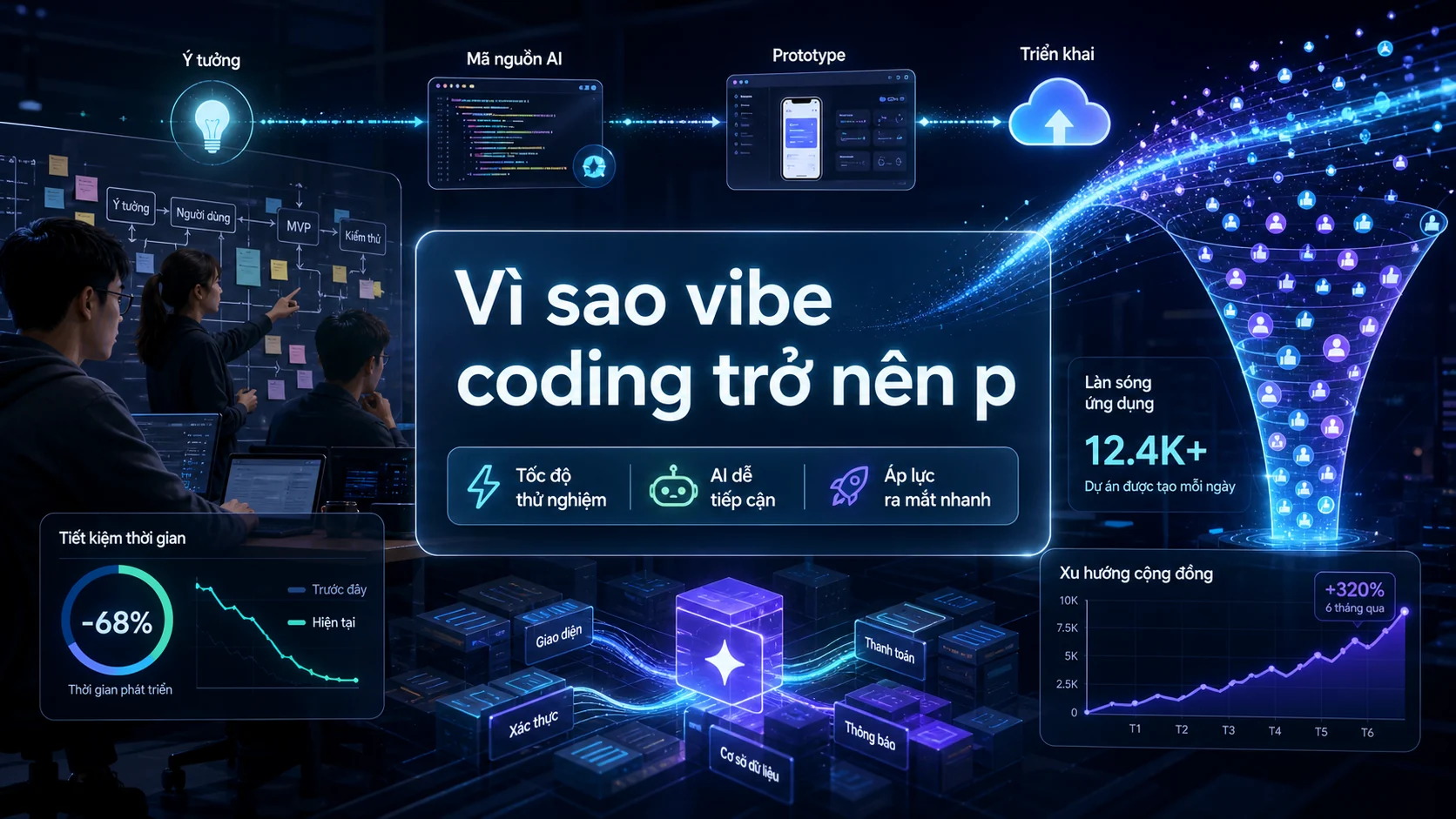 Vì sao vibe coding trở nên p trong bài Vibe coding là gì? Rủi ro khi code bằng cảm hứng với AI