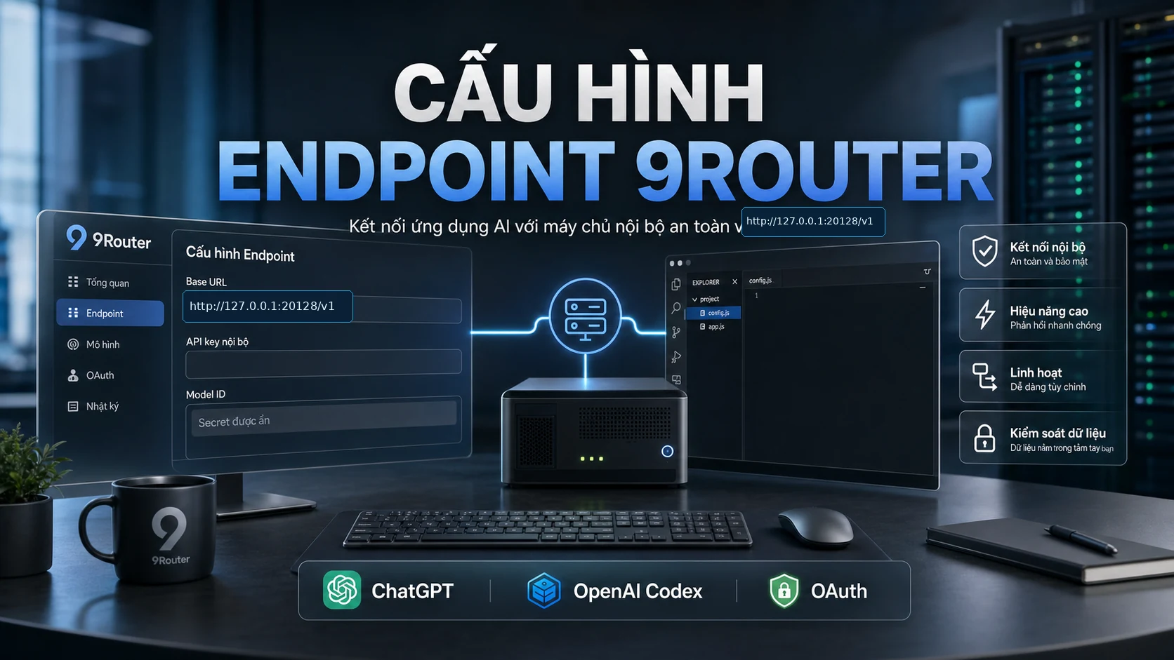 Cấu hình endpoint 9Router cho ứng dụng client