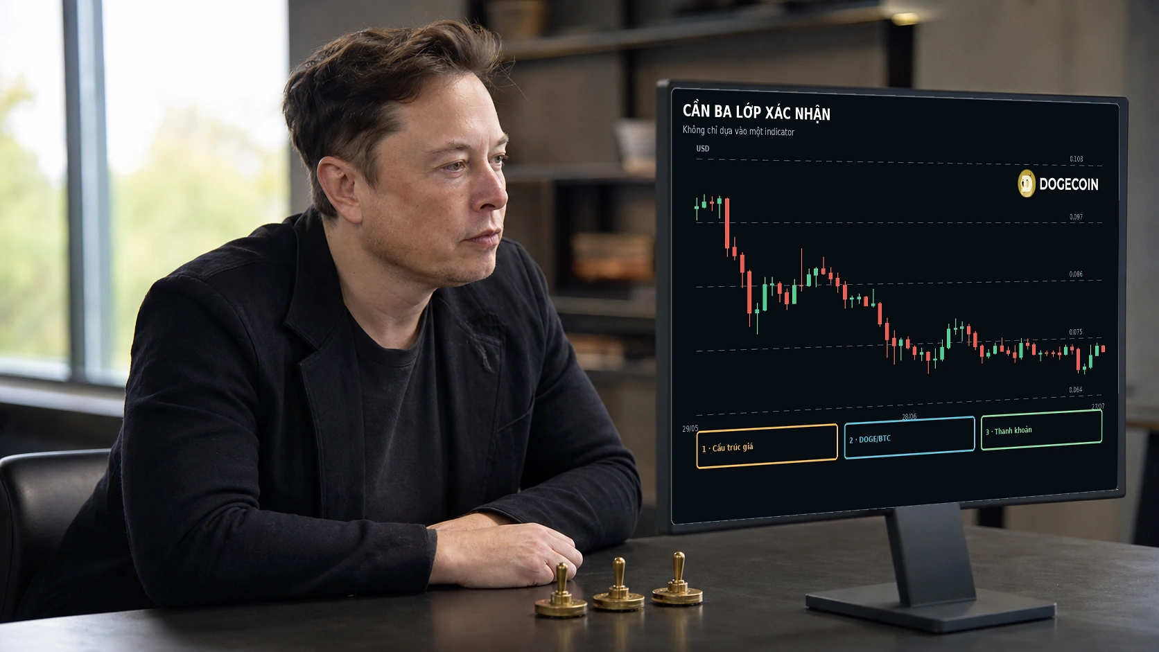 Elon Musk xem ba lớp xác nhận tín hiệu DOGE
