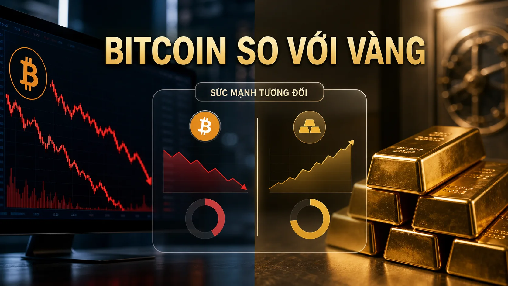 Bitcoin suy yếu tương đối so với vàng