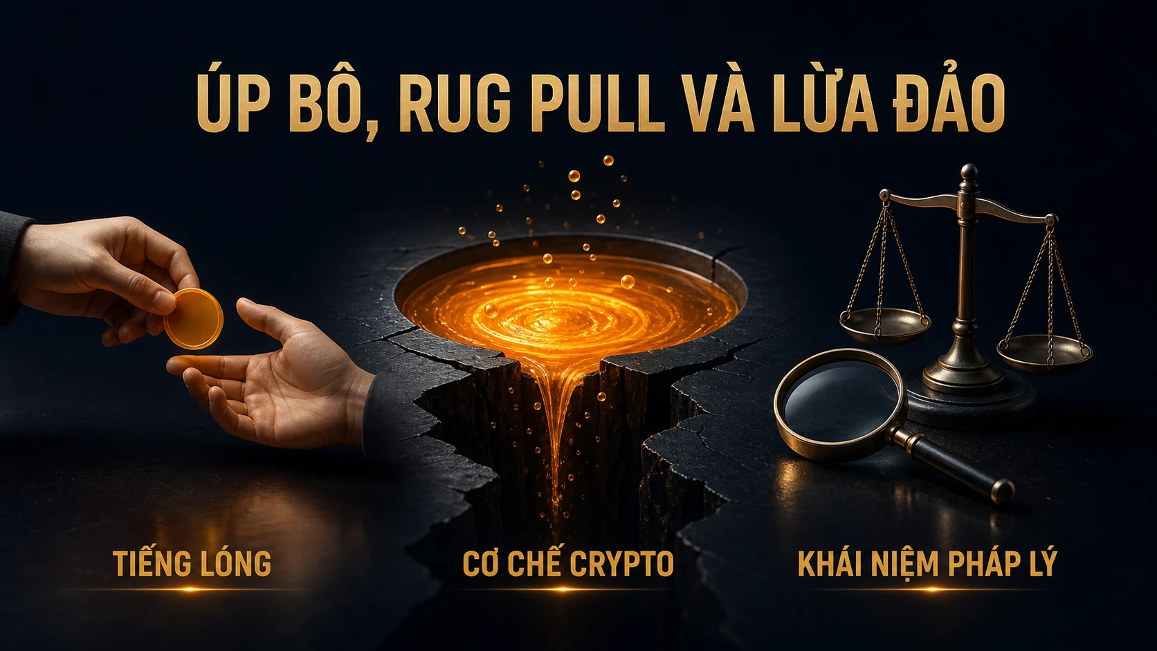Úp bô, rug pull và lừa đảo khác nhau