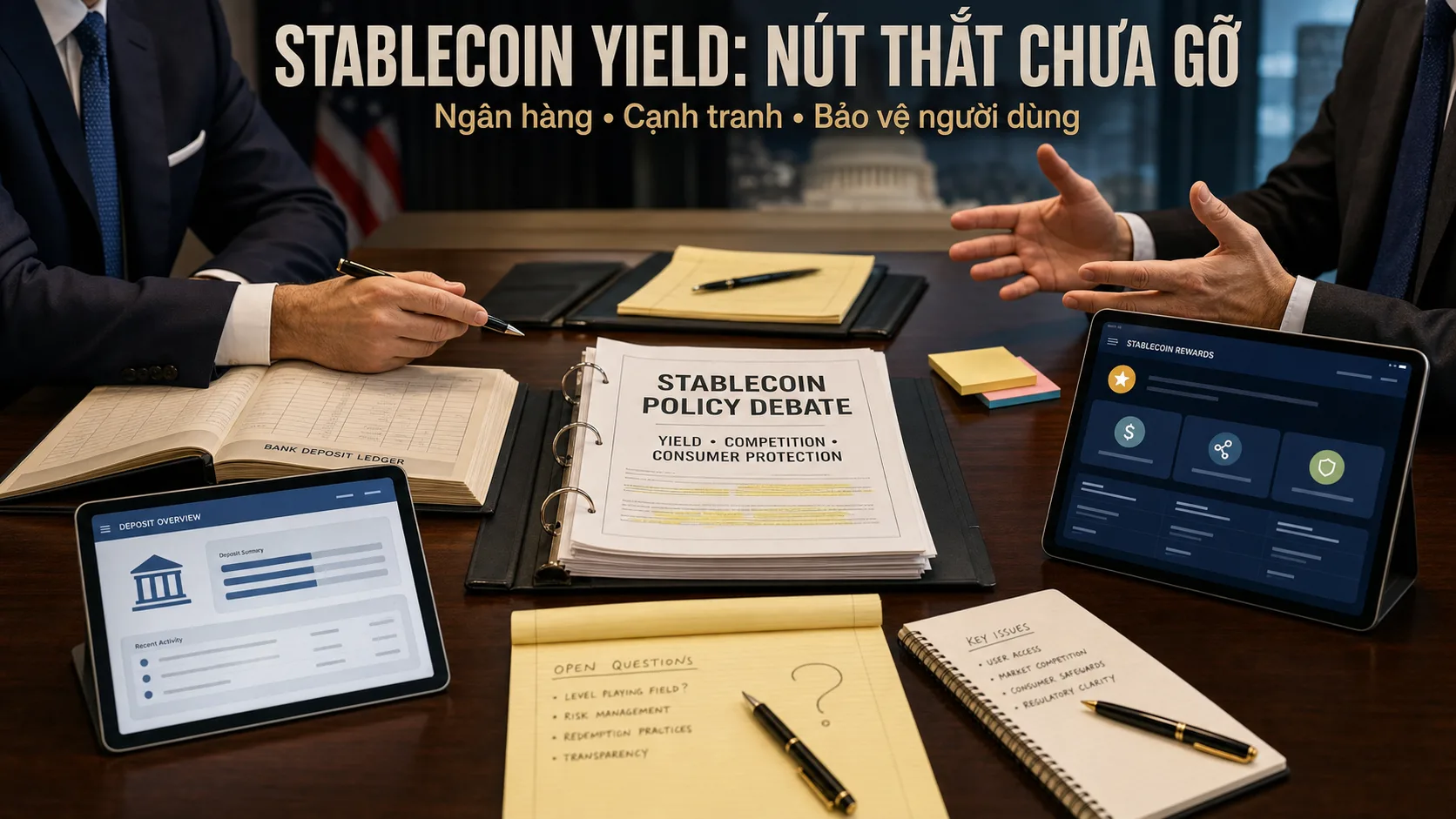 Stablecoin yield là nút thắt trong đàm phán CLARITY Act
