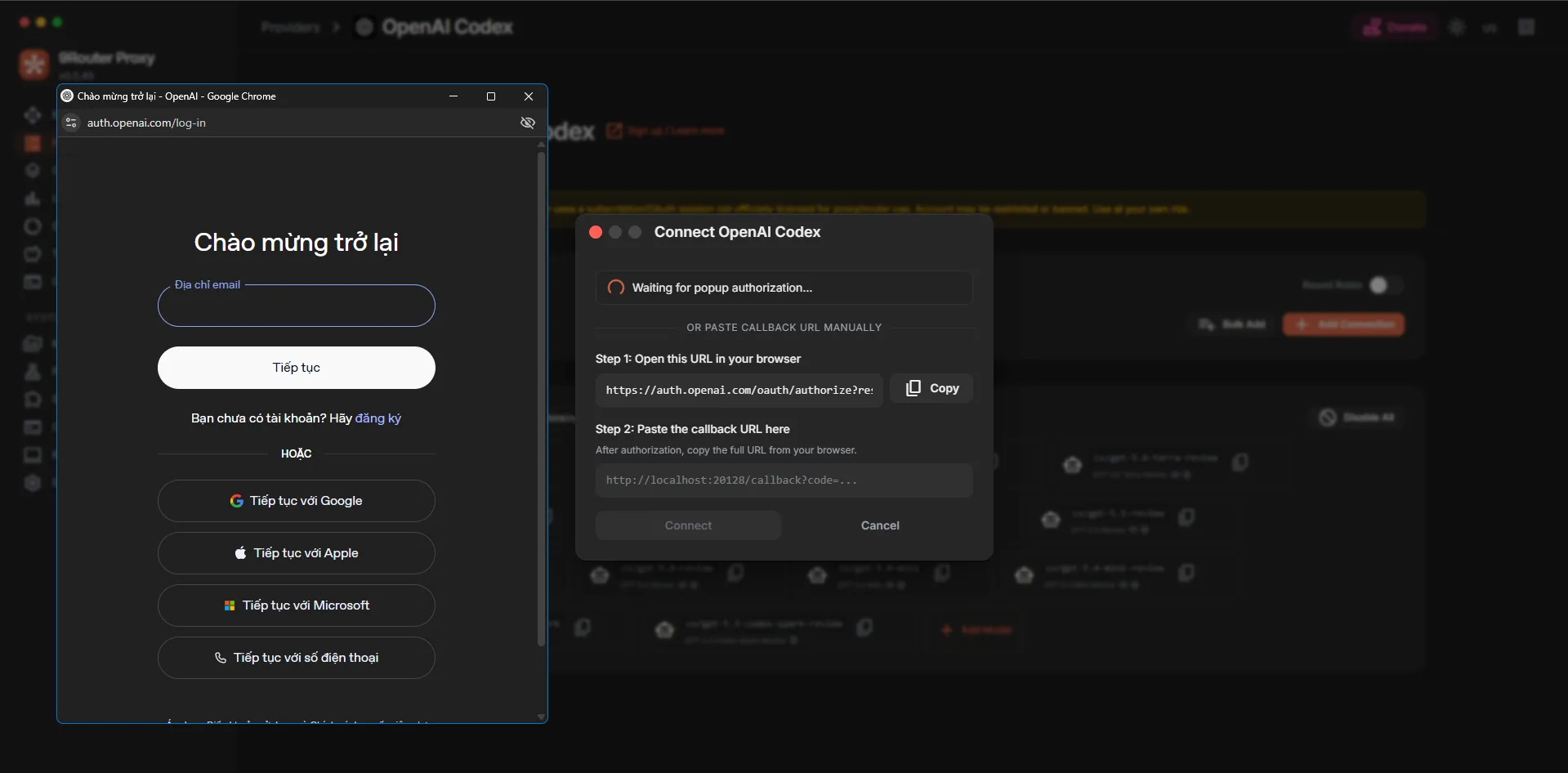 Connect với Chatgpt qua Oauth của OpenAI