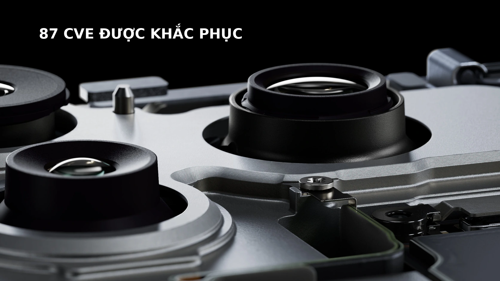 Macro hệ thống camera minh họa 87 CVE được khắc phục trong iOS 26.6