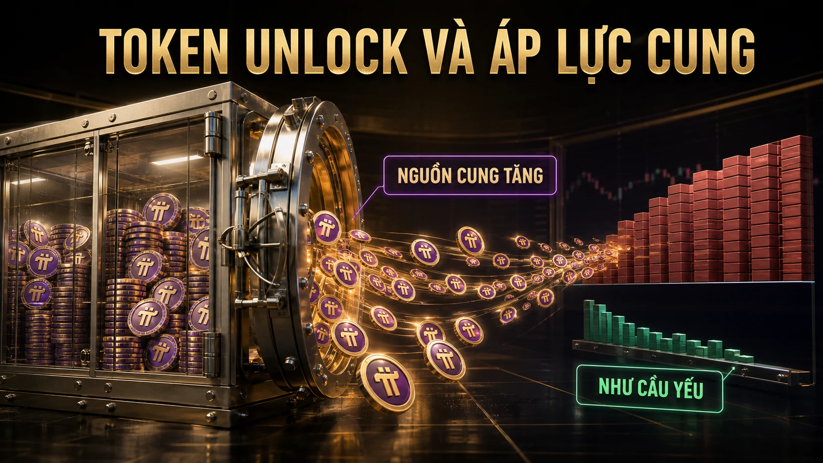 Token unlock làm tăng nguồn cung PI có thể giao dịch