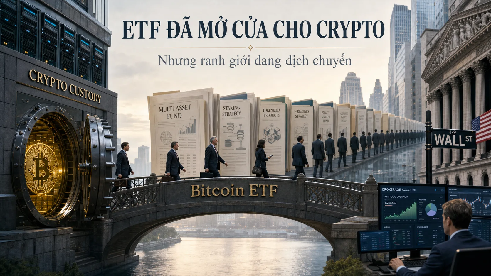 Bitcoin ETF mở cửa crypto vào tài chính truyền thống