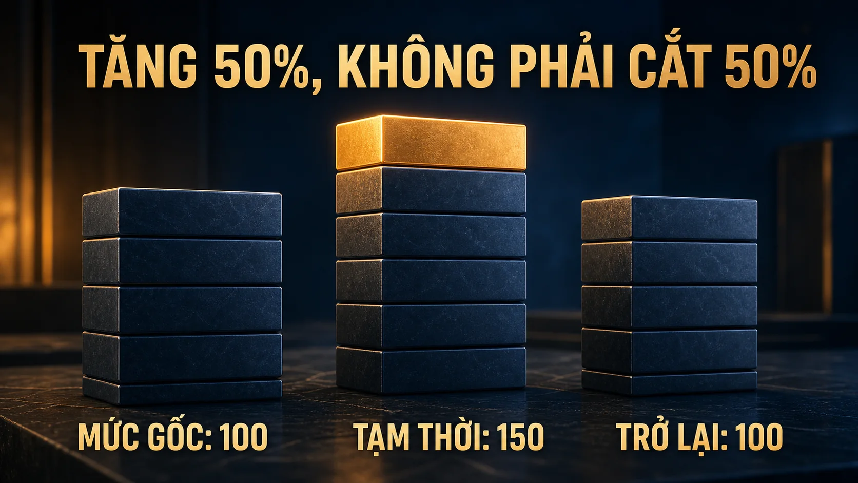 Phép tính tăng 50% rồi trở về mức tiêu chuẩn